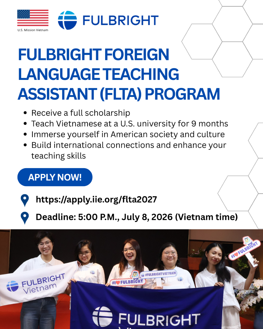 ANNOUNCEMENT Fulbright Foreign Language Teaching Assistant (FLTA) Program Scholarship for Academic Year 2027–2028