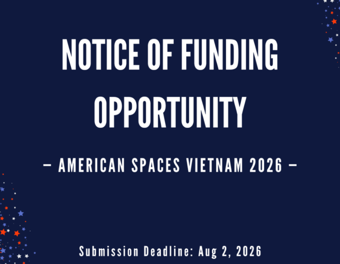 Thông báo Chương trình tài trợ American Spaces 2026 của Đại sứ quán Hoa Kỳ tại Việt Nam
