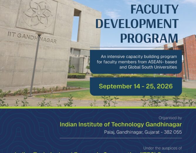 Thông báo học bổng ITEC tham gia Chương trình Phát triển Năng lực Giảng viên tại IIT Gandhinagar, Ấn Độ
